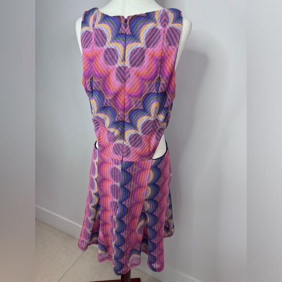 Ramy Brook Hana Cutout Knit Minidress Multi Wavey Knit Size 8 NWT - Picture 3 of 14